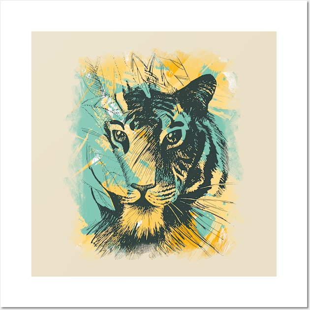 Tiger in foliage Wall Art by katanya78